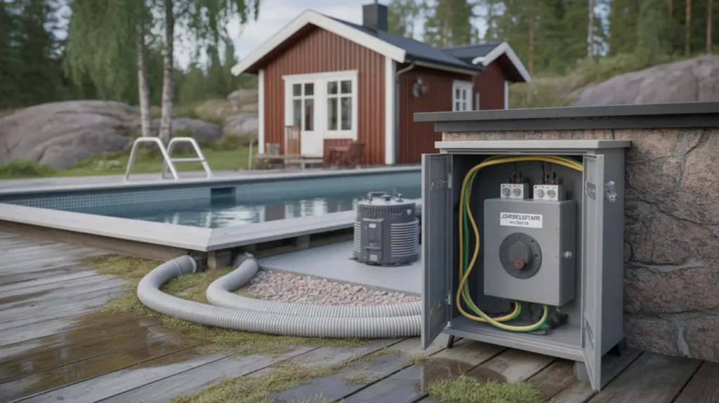 pool i juni elkrav f r pump belysning och jordfelsbrytare innan du fyller poolen